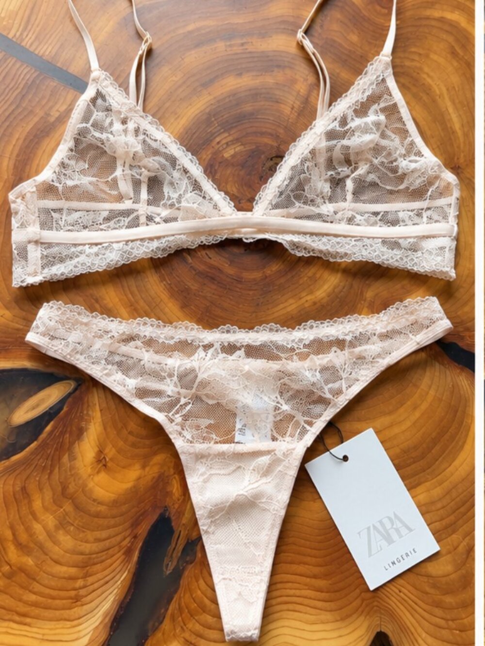Zara Lingerie | Ivory Floral Lace Set